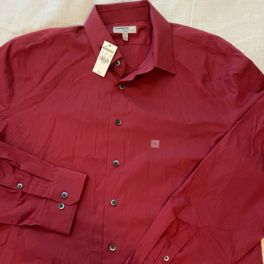 NWT Men’s Express Long Sleeve Button Down Sz L